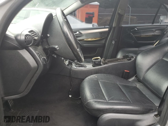 2005 Mercedes-Benz C 230 Kompressor with VIN WDBRF40J45F680204, listed as a Copart auction lot 60809755 with 169,581 mi miles and Salvage title. Bid and sale history available at DreamBid. Image 7.