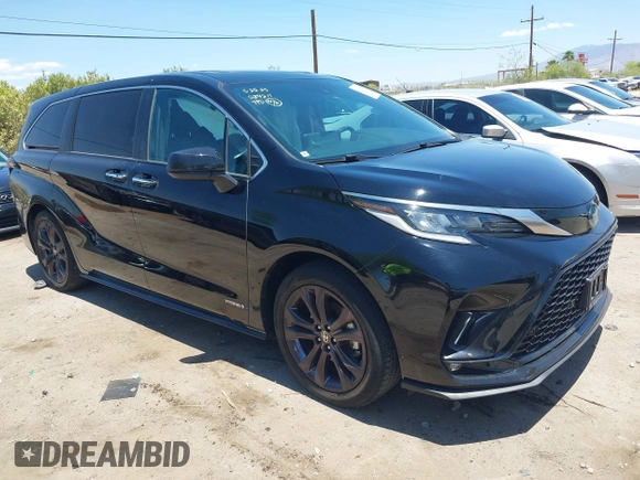 2021 Toyota Sienna XSE with VIN 5TDXRKEC6MS021909, listed as a IAAI auction lot 42432609 with 57,295 mi miles and . Bid and sale history available at DreamBid. Image 1.