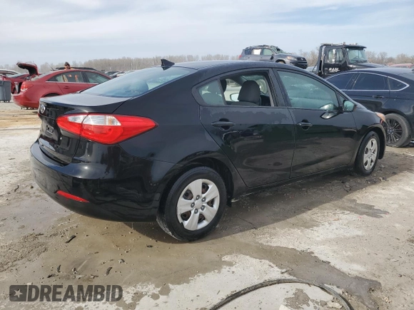 2015 Kia Forte LX with VIN KNAFK4A60F5432370, listed as a Copart auction lot 49144205 with 0 mi miles and Salvage Title. Bid and sale history available at carsss.com. Image 3.