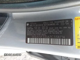 2007 BMW 5 Series with VIN WBANF33567CS38714, listed as a IAAI auction lot 42069445 with 208,449 mi miles and . Bid and sale history available at DreamBid. Image 9.
