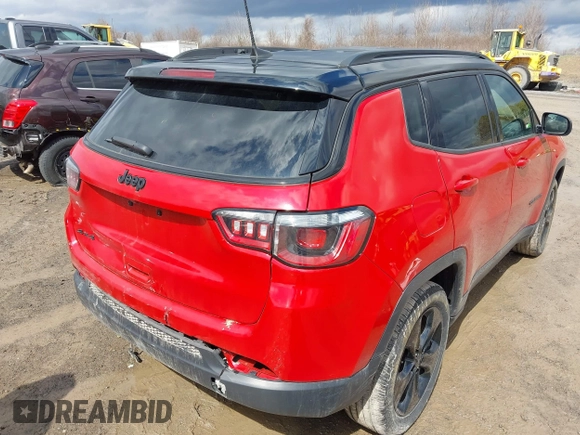 2021 Jeep Compass Altitude with VIN 3C4NJDBB3MT504477, listed as a IAAI auction lot 41886527 with 50,341 mi miles and . Bid and sale history available at DreamBid. Image 4.