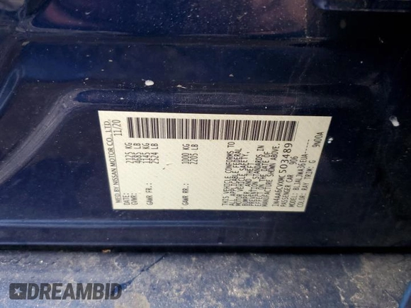 2021 Nissan Maxima SV with VIN 1N4AA6CVXMC503489, listed as a Copart auction lot 51857425 with Not Provided miles and Salvage Title. Bid and sale history available at DreamBid. Image 12.