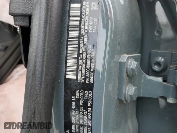 2018 Jeep Renegade Latitude with VIN ZACCJBBB6JPH56383, listed as a Copart auction lot 60690615 with Not provided miles and Non repairable. Bid and sale history available at DreamBid. Image 13.