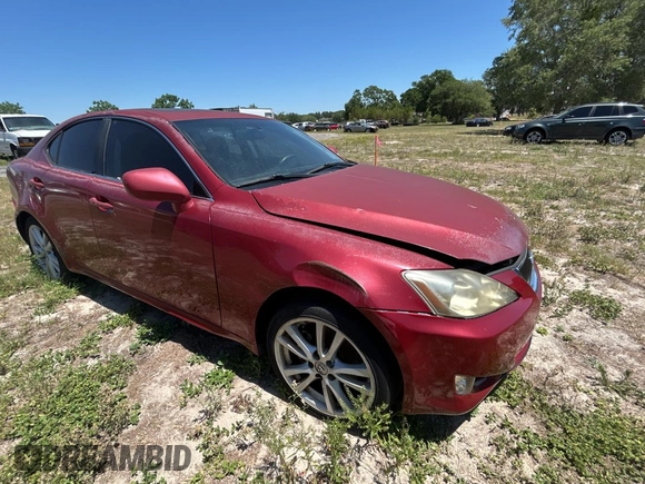 2006 Lexus IS 250 with VIN JTHCK262762007289, listed as a Copart auction lot 53722705 with 106,668 mi miles and Clean Title. Bid and sale history available at DreamBid. Image 1.