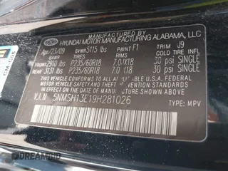 2009 Hyundai Santa Fe Limited с VIN 5NMSH13E19H281026, выставлен на аукционе IAAI как лот 42325649 с пробегом 217 725 миль миль и . История ставок и продаж доступна на DreamBid. Изображение 9.