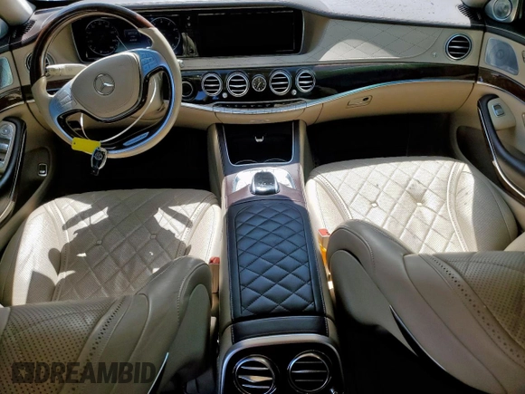 2015 Mercedes-Benz S with VIN WDDUG7GB7FA135269, listed as a Copart auction lot 50254395 with 63,458 mi miles and Salvage Title. Bid and sale history available at DreamBid. Image 8.