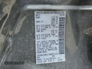2020 Nissan Pathfinder SL with VIN 5N1DR2CN9LC600332, listed as a Copart auction lot 60995785 with 99,624 mi miles and Non repairable. Bid and sale history available at DreamBid. Image 14.