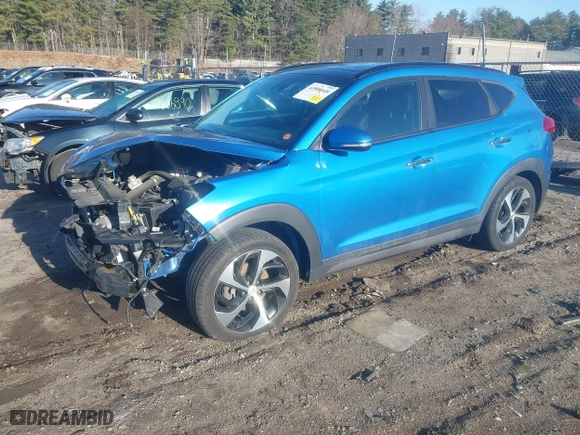 2016 Hyundai Tucson Eco with VIN KM8J3CA21GU116416, listed as a IAAI auction lot 41808648 with 64,797 mi miles. Bid and sale history available at carsss.com. Image 18.