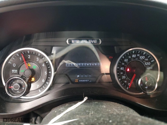 2020 Ram 1500 Big Horn with VIN 1C6SRFFT0LN206503, listed as a Copart auction lot 47553815 with 58,057 mi miles and Salvage Title. Bid and sale history available at carsss.com. Image 9.