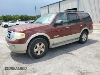 2008 Ford Expedition Eddie Bauer with VIN 1FMFU17508LA33656, listed as a Copart auction lot 61424215 with 144,863 mi miles and Salvage title. Bid and sale history available at DreamBid. Image 1.