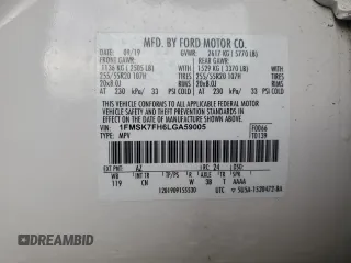 2020 Ford Explorer Limited с VIN 1FMSK7FH6LGA59005, выставлен на аукционе Copart как лот 64238745 с пробегом 24 421 миль миль и Списание • Salvage title. История ставок и продаж доступна на DreamBid. Изображение 13.