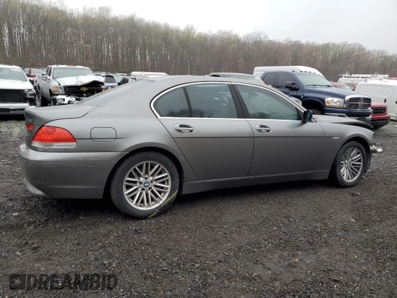 2004 BMW 7 Series 745i with VIN WBAGL63424DP68405, listed as a Copart auction lot 51768045 with 126,048 mi miles and Salvage Title. Bid and sale history available at DreamBid. Image 3.