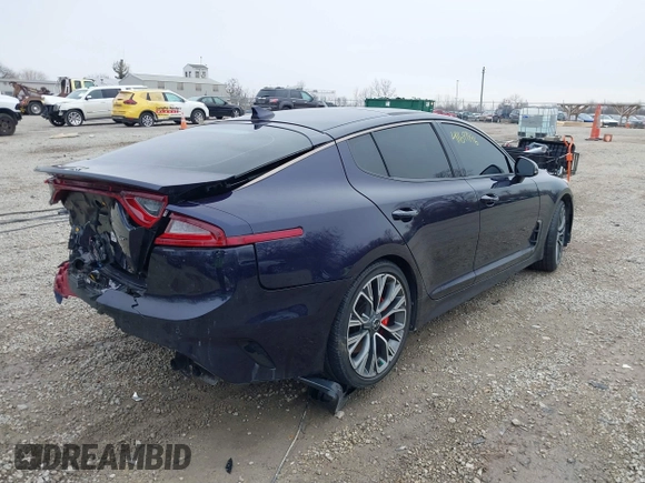2020 Kia Stinger GT with VIN KNAE35LC4L6084421, listed as a IAAI auction lot 41697896 with 51,191 mi miles. Bid and sale history available at carsss.com. Image 4.