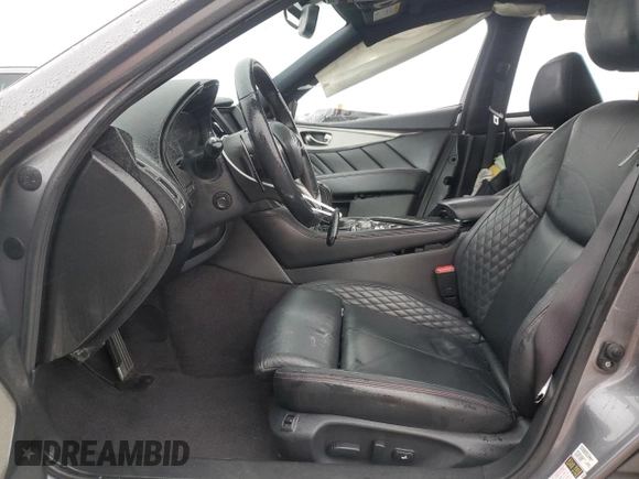 2020 Infiniti Q50 Red Sport 400 with VIN JN1FV7APXLM630723, listed as a Copart auction lot 86551714 with 45,596 mi miles and Salvage Title. Bid and sale history available at carsss.com. Image 7.