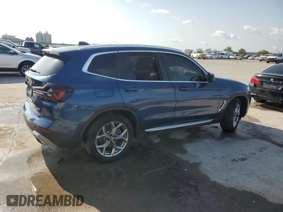 2022 BMW X3 sDrive30i with VIN 5UX43DP09N9J67075, listed as a Copart auction lot 48866855 with 0 mi miles and Salvage Title. Bid and sale history available at carsss.com. Image 3.