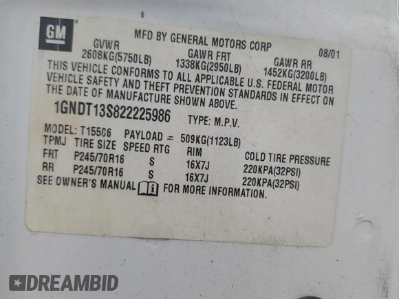 2007 GMC Envoy SLE z VIN 1GKDT13S272124785, wystawiony jako Copart lot #56509515 z przebiegiem 111 960 mil mil oraz Czysty tytuł • Clean title. Historia ofert i sprzedaży dostępna na DreamBid. Obrazek 14.