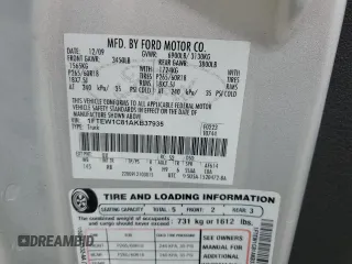 2010 Ford F-150 XL with VIN 1FTEW1C81AKB37935, listed as a Copart auction lot 62644595 with 185,465 mi miles and Salvage title. Bid and sale history available at DreamBid. Image 12.