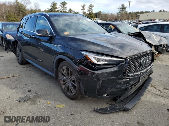 2020 Infiniti QX50 LUXE with VIN 3PCAJ5M32LF112727, listed as a Copart auction lot 73174472 with 52,068 mi miles. Bid and sale history available at carsss.com. Image 4.