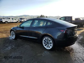 2022 Tesla Model 3 with VIN 5YJ3E1EA6NF191129, listed as a Copart auction lot 49474935 with 155,264 mi miles and Clean Title. Bid and sale history available at carsss.com. Image 2.