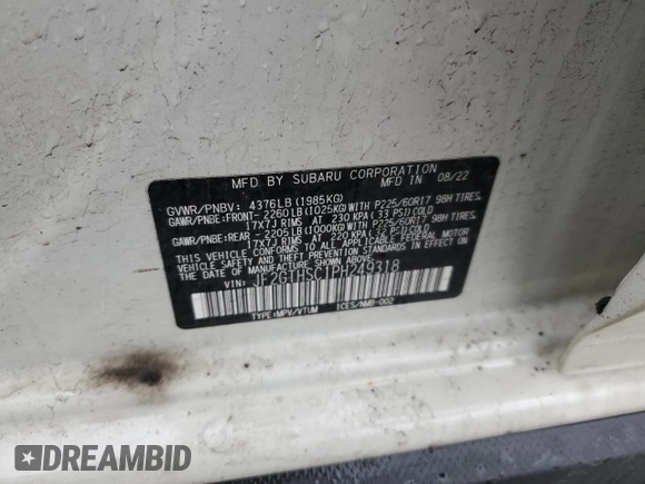 2023 Subaru Crosstrek Special Sports with VIN JF2GTHSC1PH249318, listed as a Copart auction lot 57592325 with 42,071 mi miles and Salvage title. Bid and sale history available at DreamBid. Image 13.