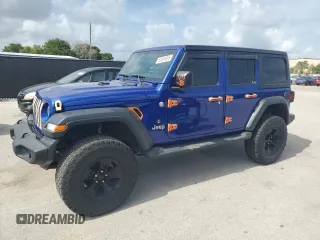 2020 Jeep Wrangler Unlimited Sport S with VIN 1C4HJXDG5LW174535, listed as a Copart auction lot 60888885 with 64,824 mi miles and Salvage title. Bid and sale history available at DreamBid. Image 1.