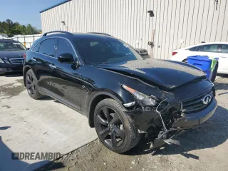 2016 Infiniti QX70 with VIN JN8CS1MU5GM671150, listed as a Copart auction lot 52482345 with 138,204 mi miles and Salvage title. Bid and sale history available at DreamBid. Image 4.
