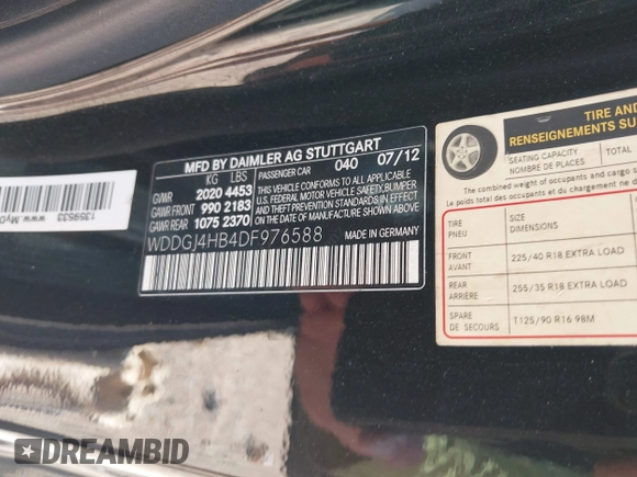 2013 Mercedes-Benz C 250 with VIN WDDGJ4HB4DF976588, listed as a IAAI auction lot 42339669 with 130,445 mi miles and . Bid and sale history available at DreamBid. Image 9.