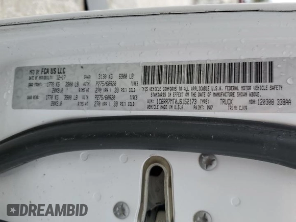 2018 Ram 1500 Sport z VIN 1C6RR7MT0JS152173, wystawiony jako Copart lot #77029154 z przebiegiem 154 064 mil mil oraz Szkoda całkowita • Salvage title. Historia ofert i sprzedaży dostępna na DreamBid. Obrazek 12.