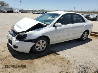 2008 Kia Spectra EX z VIN KNAFE121685506287, wystawiony jako Copart lot #58065295 z przebiegiem 181 686 mil mil oraz Szkoda całkowita • Salvage title. Historia ofert i sprzedaży dostępna na DreamBid. Obrazek 1.