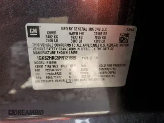 2015 GMC Yukon XL SLT z VIN 1GKS2HKC5FR121589, wystawiony jako Copart lot #57199505 z przebiegiem 200 753 mil mil oraz Szkoda całkowita • Salvage title. Historia ofert i sprzedaży dostępna na DreamBid. Obrazek 13.