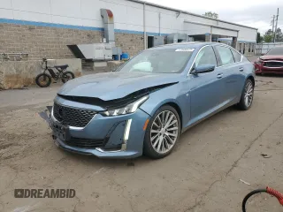 2023 Cadillac CT5 Premium Luxury with VIN 1G6DS5RW1P0147795, listed as a Copart auction lot 57606675 with 54,603 mi miles and Salvage title. Bid and sale history available at DreamBid. Image 1.