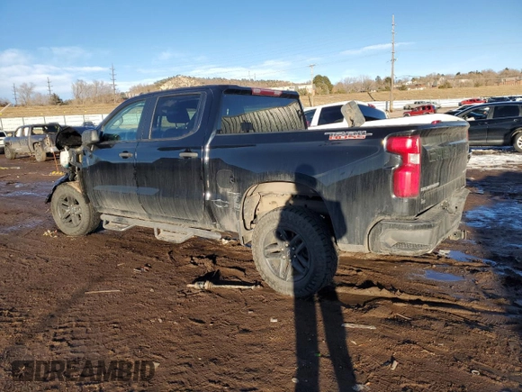 2021 Chevrolet Silverado 1500 Custom Trail Boss with VIN 1GCPYCEF1MZ339213, listed as a Copart auction lot 43138235 with 119,132 mi miles and Salvage Title. Bid and sale history available at DreamBid. Image 2.