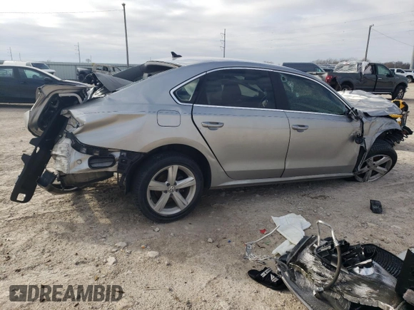 2013 Volkswagen Passat SE with VIN 1VWBH7A31DC129272, listed as a Copart auction lot 86869924 with 107,228 mi miles and Salvage Title. Bid and sale history available at carsss.com. Image 3.
