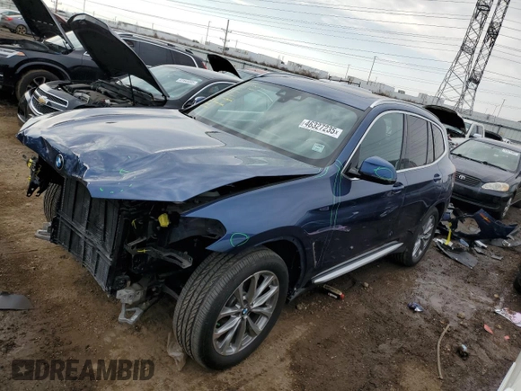 2019 BMW X3 xDrive30i with VIN 5UXTR9C52KLP96443, listed as a Copart auction lot 46327235 with 47,823 mi miles and Clean Title. Bid and sale history available at DreamBid. Image 1.