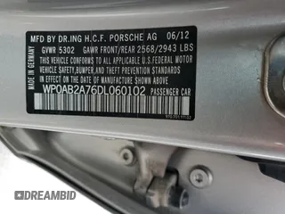2013 Porsche Panamera S z VIN WP0AB2A76DL060102, wystawiony jako Copart lot #55349795 z przebiegiem 108 928 mil mil oraz Szkoda całkowita • Salvage title. Historia ofert i sprzedaży dostępna na DreamBid. Obrazek 12.