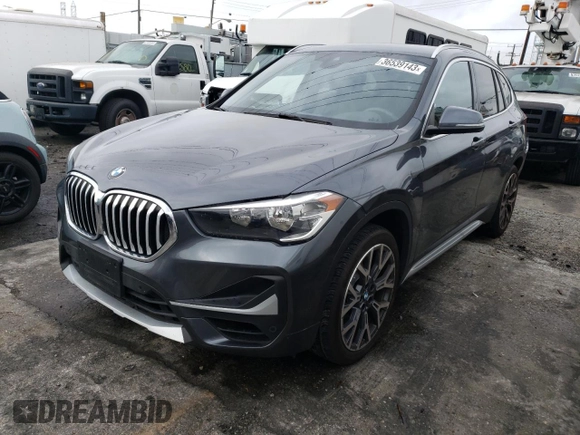 2021 BMW X1 sDrive28i with VIN WBXJG7C02M5T94391, listed as a Copart auction lot 36539143 with 15,684 mi miles. Bid and sale history available at carsss.com. Image 1.