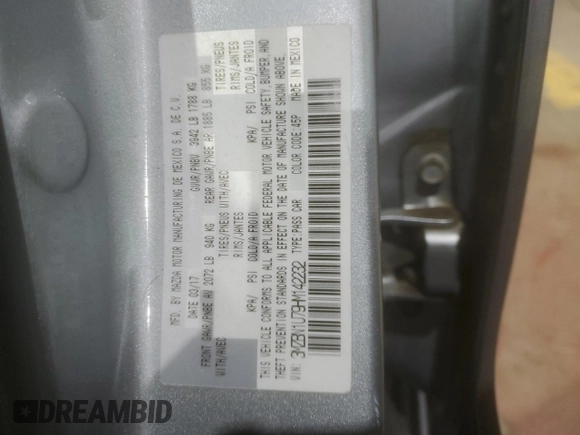 2017 Mazda 3 Sport with VIN 3MZBN1U79HM142232, listed as a Copart auction lot 50261985 with 129,469 mi miles and Salvage Title. Bid and sale history available at DreamBid. Image 13.