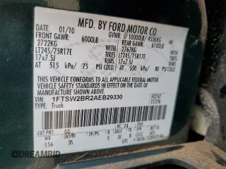 2010 Ford F-250 XL with VIN 1FTSW2BR2AEB29330, listed as a Copart auction lot 57804325 with 177,421 mi miles and Clean title. Bid and sale history available at DreamBid. Image 12.