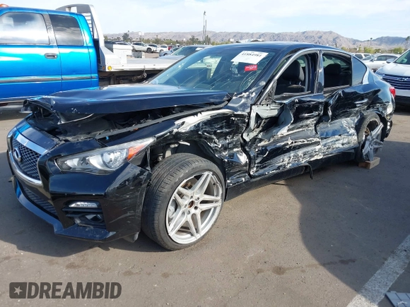2014 Infiniti Q50 Premium with VIN JN1BV7AR5EM699404, listed as a IAAI auction lot 41884981 with 91,521 mi miles. Bid and sale history available at carsss.com. Image 18.