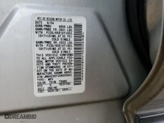 2005 Nissan Murano SL with VIN JN8AZ08T25W300642, listed as a Copart auction lot 44338145 with 169,912 mi miles and Salvage Title. Bid and sale history available at carsss.com. Image 14.