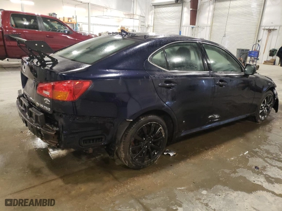 2007 Lexus IS 250 with VIN JTHCK262975010467, listed as a Copart auction lot 49788925 with 199,043 mi miles and Salvage Title. Bid and sale history available at carsss.com. Image 3.