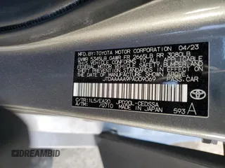 2023 Toyota Mirai XLE with VIN JTDAAAAA9PA009069, listed as a Copart auction lot 53739195 with 8,497 mi miles and Salvage Title. Bid and sale history available at carsss.com. Image 12.