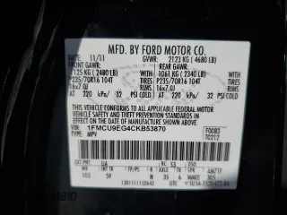 2012 Ford Escape Limited with VIN 1FMCU9EG4CKB53870, listed as a Copart auction lot 59166885 with 168,877 mi miles and Salvage title. Bid and sale history available at DreamBid. Image 13.