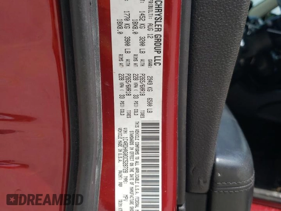 2013 Dodge Durango SXT z VIN 1C4RDHAG0DC528728, wystawiony jako Copart lot #58914435 z przebiegiem 186 903 mil mil oraz Szkoda całkowita • Salvage title. Historia ofert i sprzedaży dostępna na DreamBid. Obrazek 13.