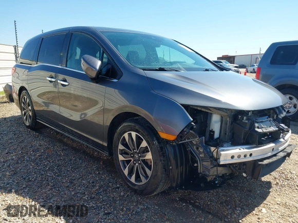 2023 Honda Odyssey EX-L with VIN 5FNRL6H67PB042624, listed as a IAAI auction lot 41763044 with 76,700 mi miles. Bid and sale history available at carsss.com. Image 1.
