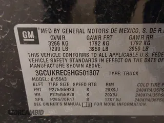 2017 Chevrolet Silverado 1500 LT with VIN 3GCUKREC6HG501307, listed as a IAAI auction lot 41611899 with 133,863 mi miles and . Bid and sale history available at DreamBid. Image 9.