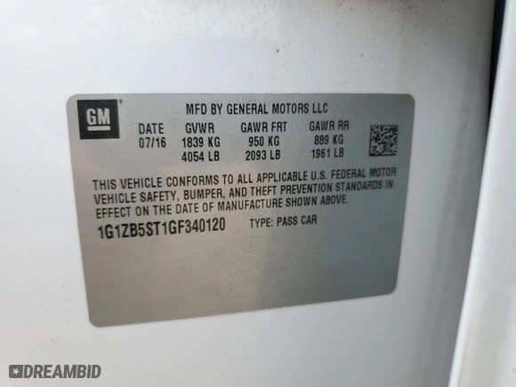 2016 Chevrolet Malibu LS with VIN 1G1ZB5ST1GF340120, listed as a Copart auction lot 47177545 with 151,290 mi miles and Salvage Title. Bid and sale history available at carsss.com. Image 13.
