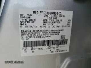 2014 Ford Edge SE with VIN 2FMDK3GC7EBA58640, listed as a Copart auction lot 58792615 with 189,389 mi miles and Clean title. Bid and sale history available at DreamBid. Image 13.
