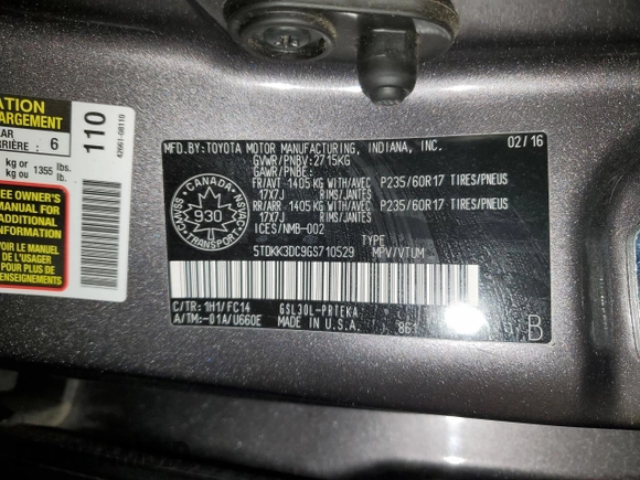 2016 Toyota Sienna LE AAS with VIN 5TDKK3DC9GS710529, listed as a Copart auction lot 79188124 with 84,470 mi miles and Clean Title. Bid and sale history available at DreamBid. Image 13.