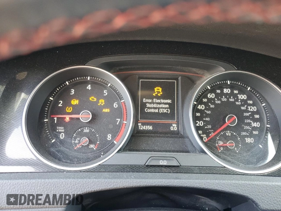 2017 Volkswagen Golf GTI S with VIN 3VW4T7AU4HM017537, listed as a Copart auction lot 49451945 with 124,356 mi miles and Salvage Title. Bid and sale history available at carsss.com. Image 9.